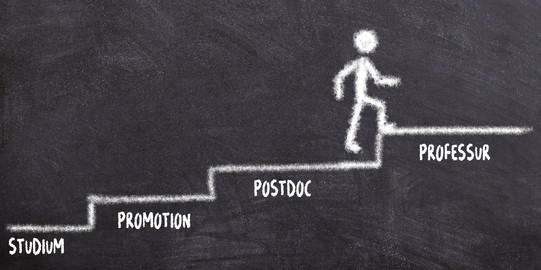 Karrierestufe Junior Faculty Kreidezeichnung der Karrierestufe Junior Faculty